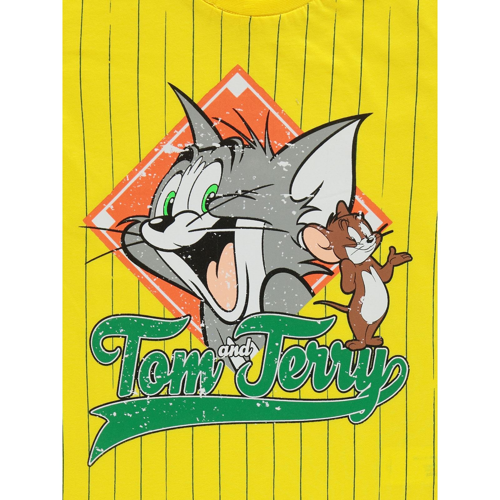 Tom And Jerry Erkek Çocuk Tişört 6-9 Yaş Sarı
