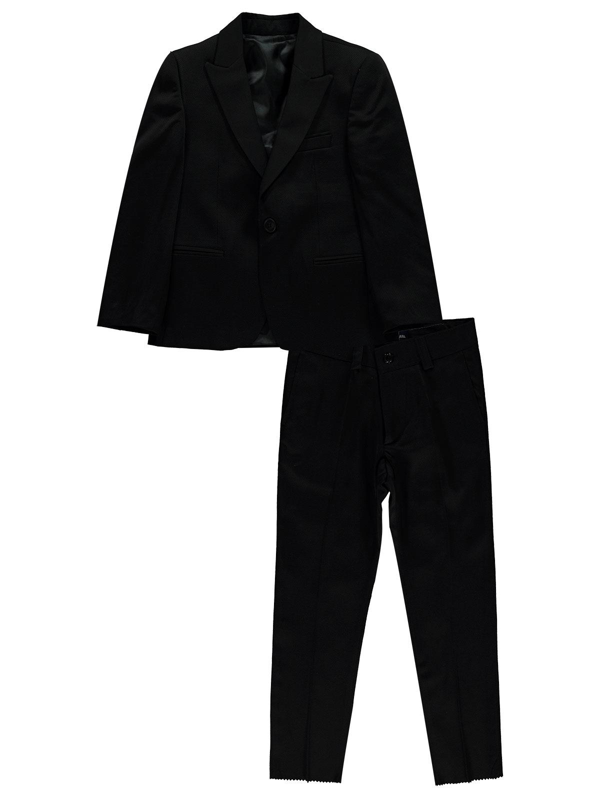 Civil Class Erkek Çocuk Yelekli Takım Elbise 6-9 Yaş Siyah