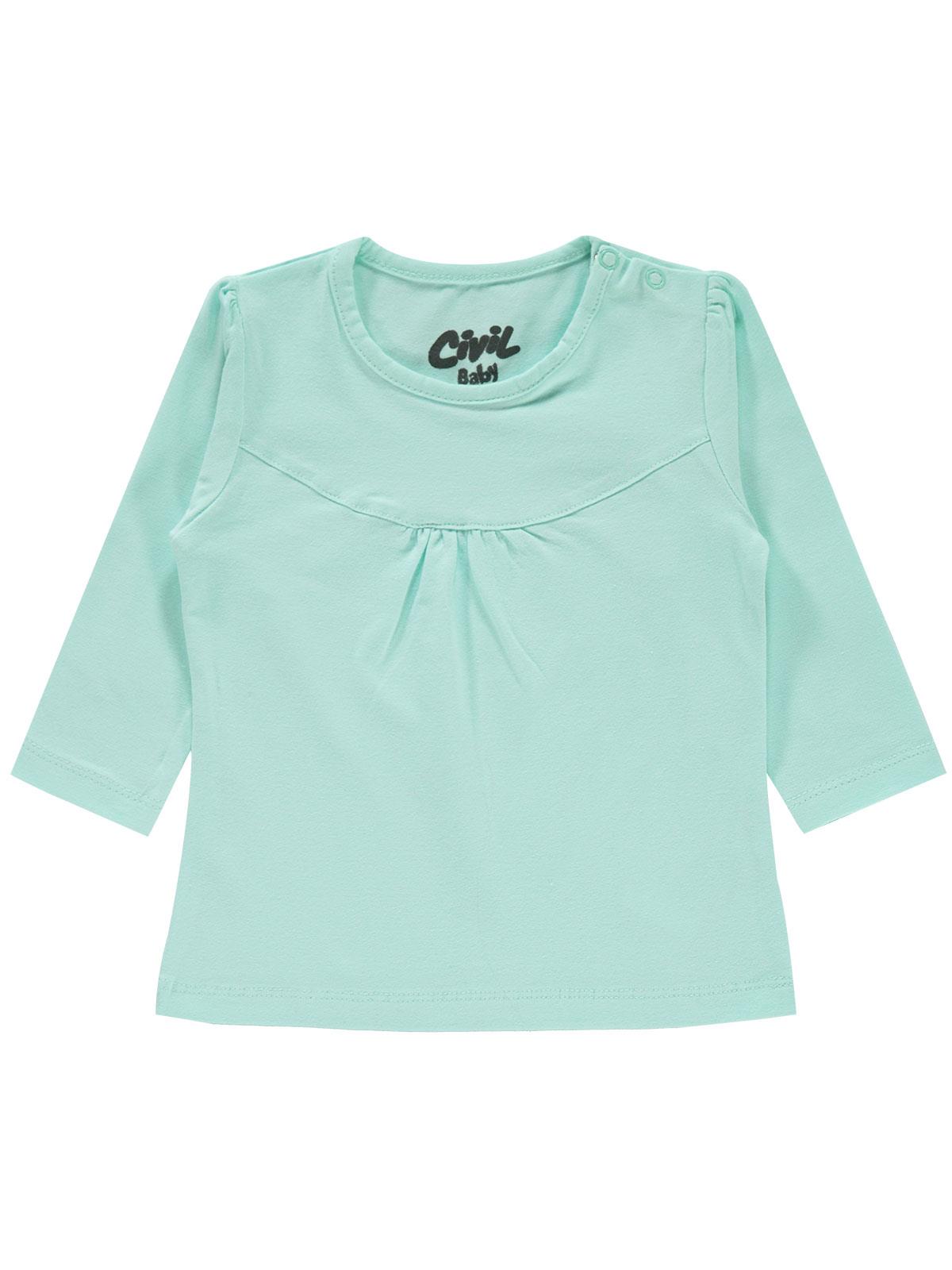 Civil Baby Kız Bebek Penye Sweatshirt 6-18 Ay Su Yeşili