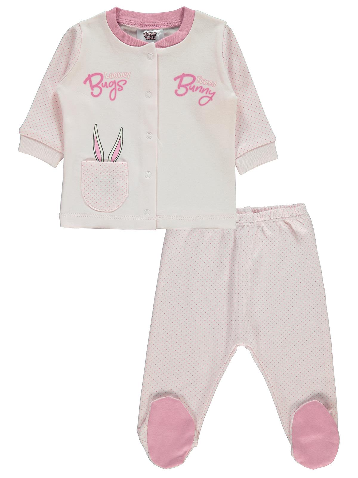 Bugs Bunny Kız Bebek Pijama Takımı 0-9 Ay Pembe