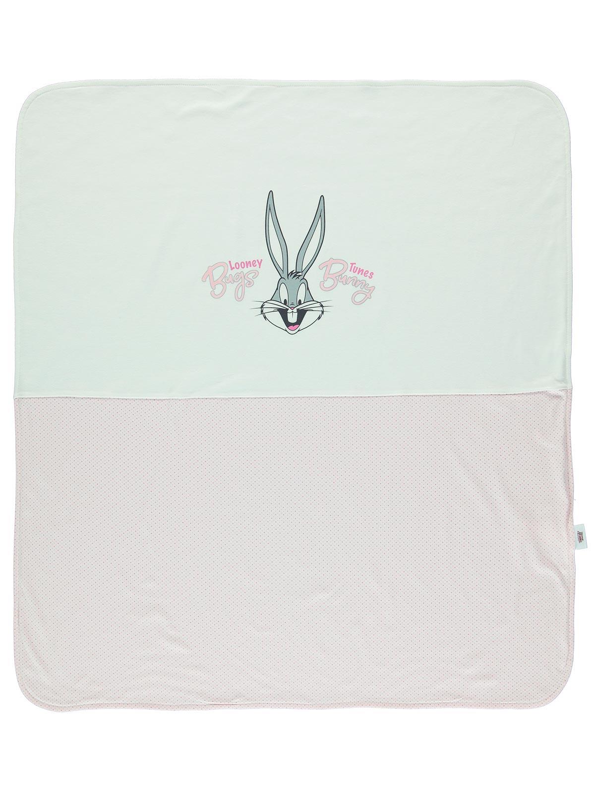 Bugs Bunny Kız Bebek Çift Kat Battaniye 80x90 cm Pembe