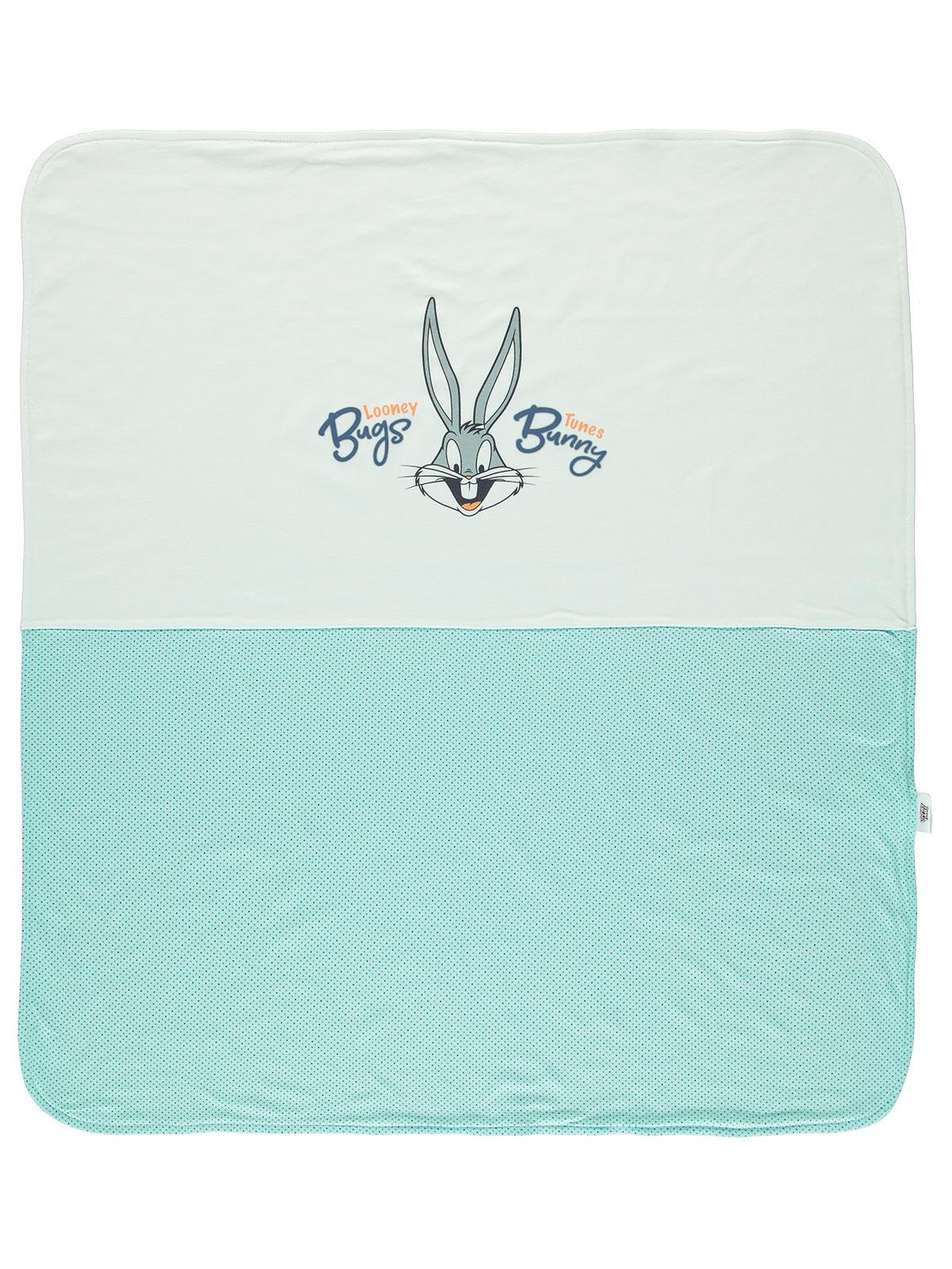 Bugs Bunny Kız Bebek Çift Kat Battaniye 80x90 cm Mint Yeşili