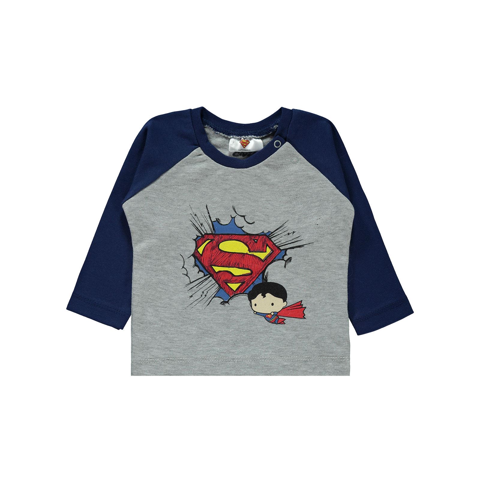 Superman Erkek Bebek Pijama Takımı 3-12 Ay Lacivert