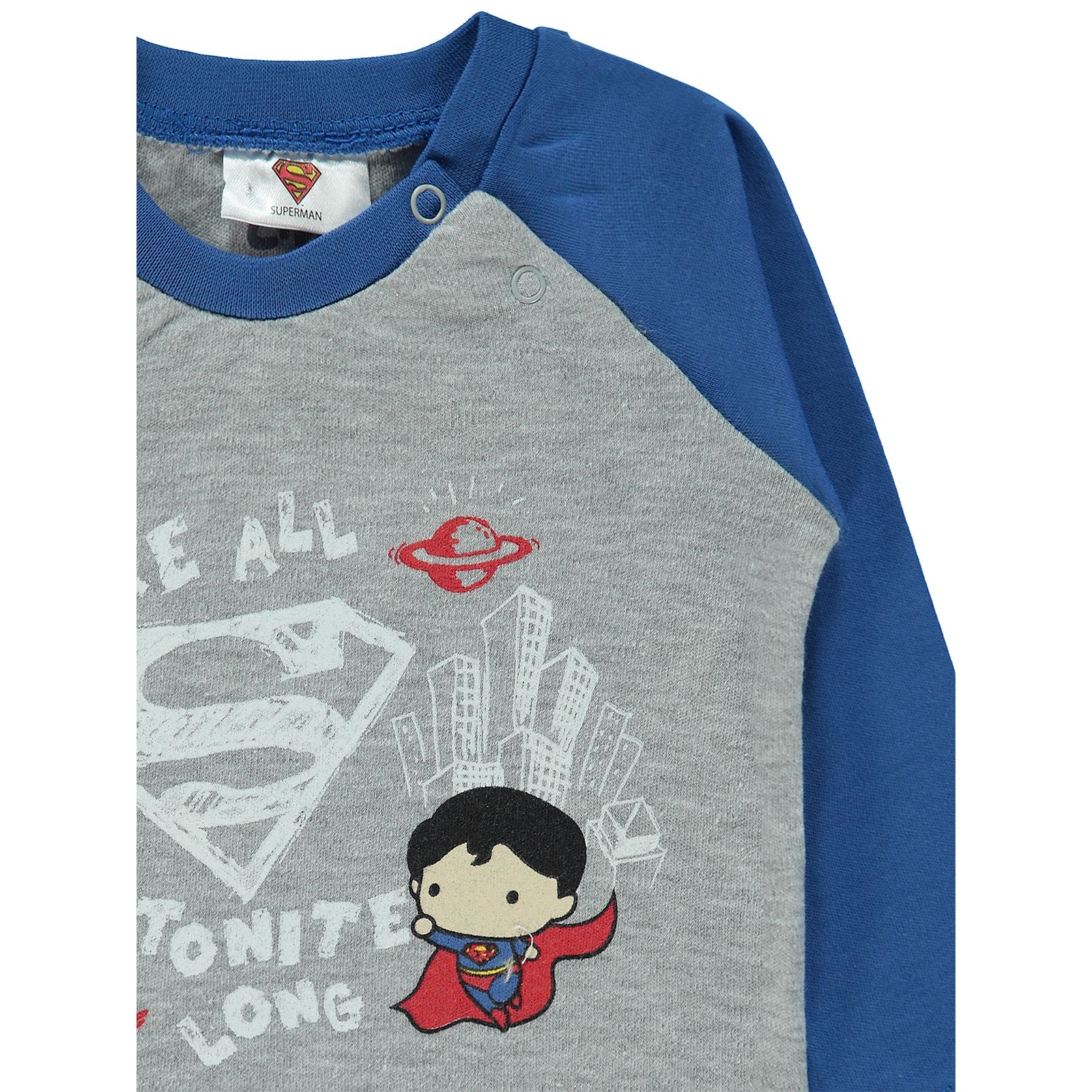 Superman Erkek Bebek Sweatshirt 3-12 Ay Gri