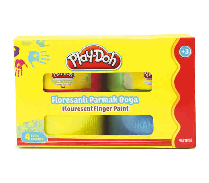 Play-Doh 4 Renk Fosforlu Parmak Boya