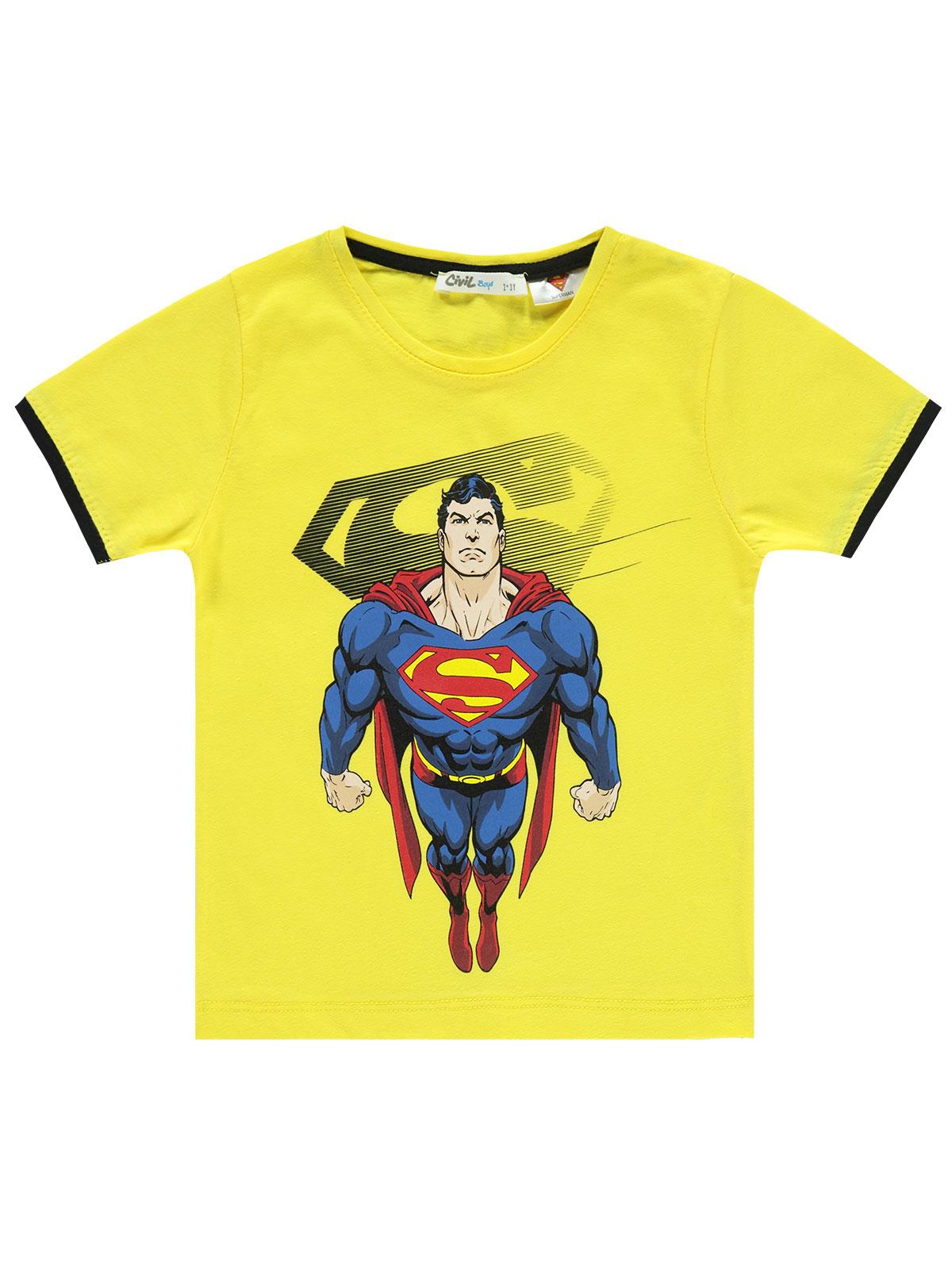 Superman Erkek Çocuk Tişört 2-5 Yaş Sarı