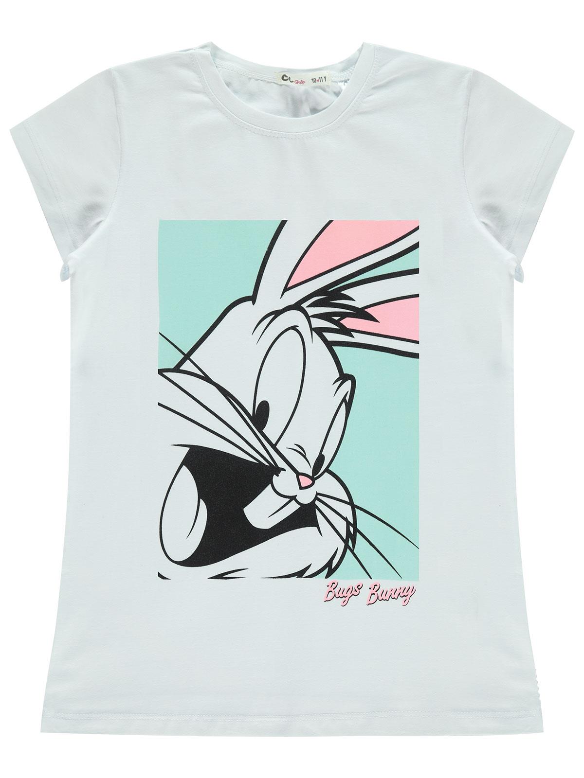 Bugs Bunny Kız Çocuk Tişört 10-13 Yaş Beyaz