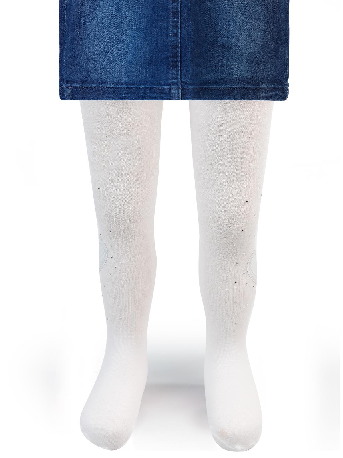 Katamino Kız Çocuk  Külotlu Çorap 1-9 Yaş Beyaz