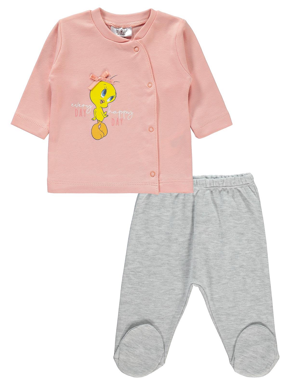 Tweety Kız Bebek Pijama Takımı 0-9 Ay Pembe