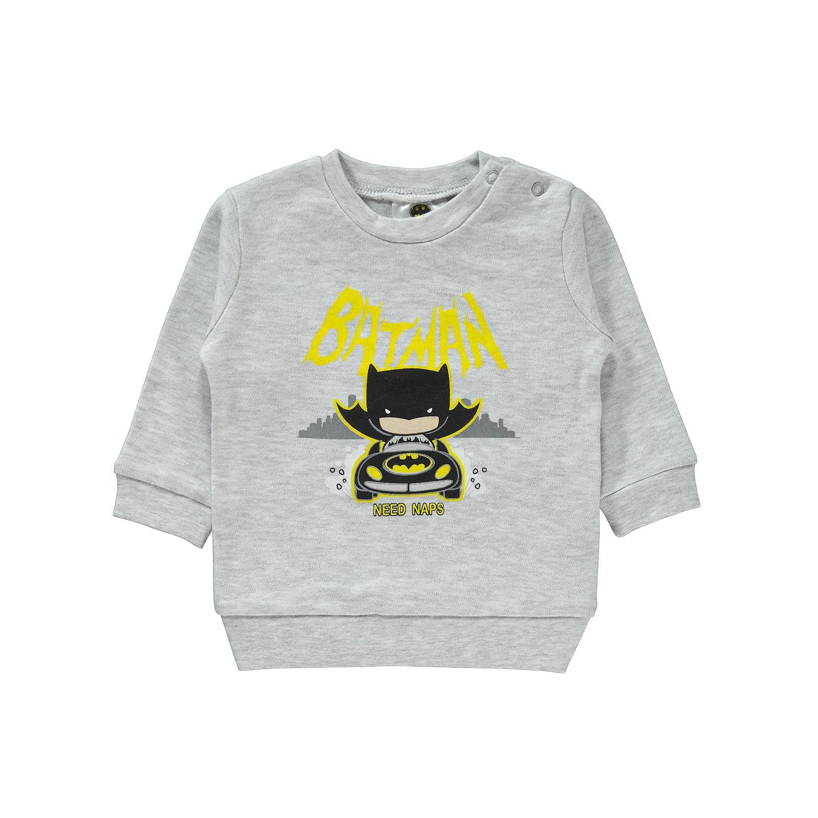Batman Erkek Bebek Pijama Takımı 3-12 Ay Gri