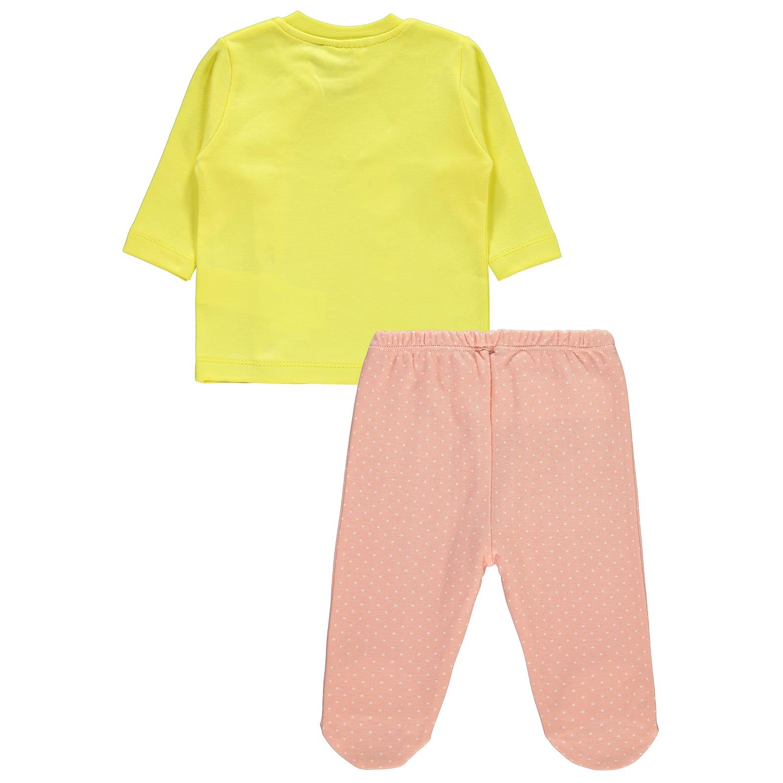 Tweety Kız Bebek Pijama Takımı 0-9 Ay Sarı-Pembe