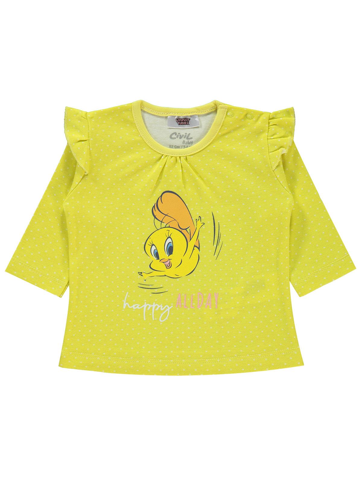 Tweety  Kız Bebek Sweatshirt 3-12 Ay Sarı