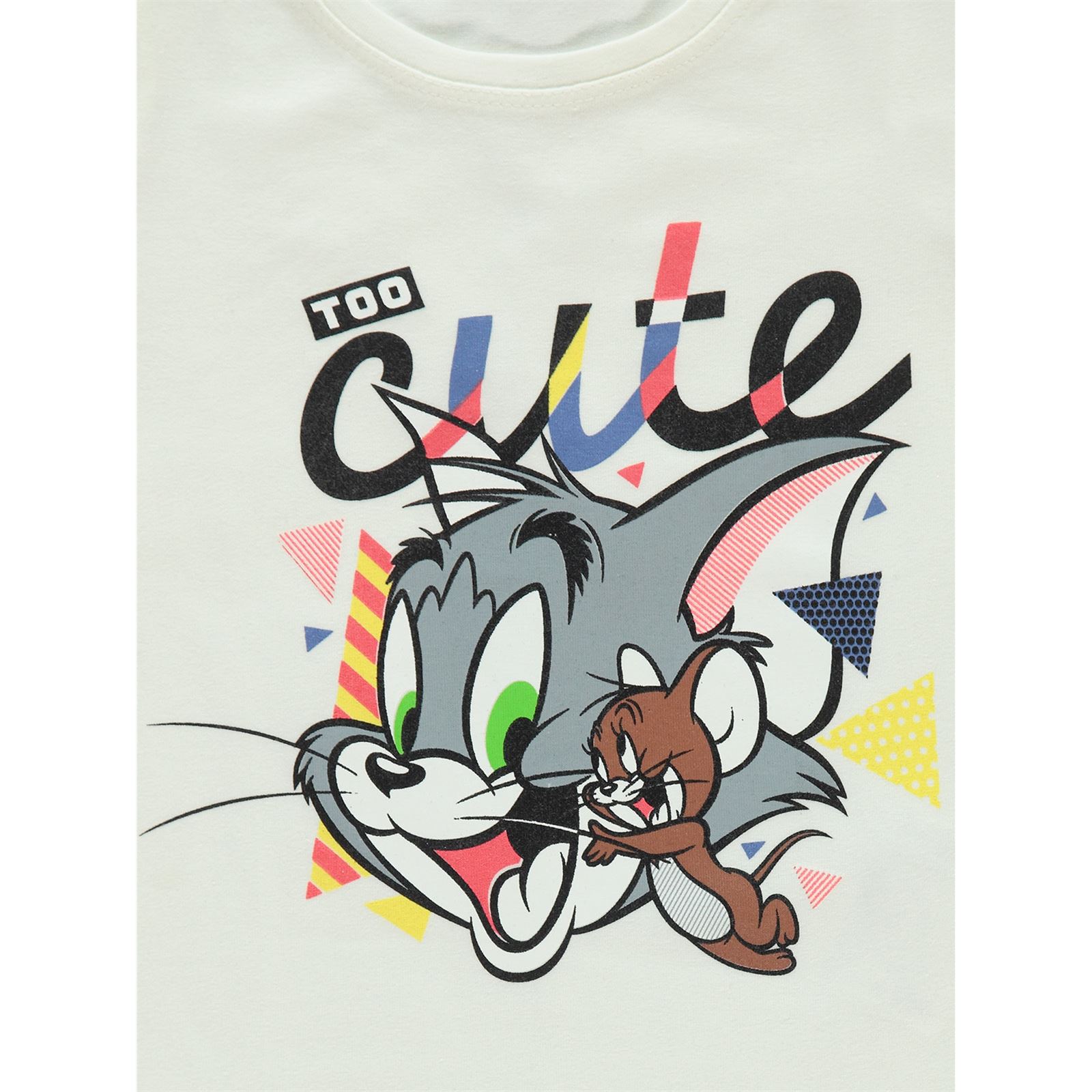 Tom Ve Jerry Kız Çocuk Tişört 2-5 Yaş Ekru