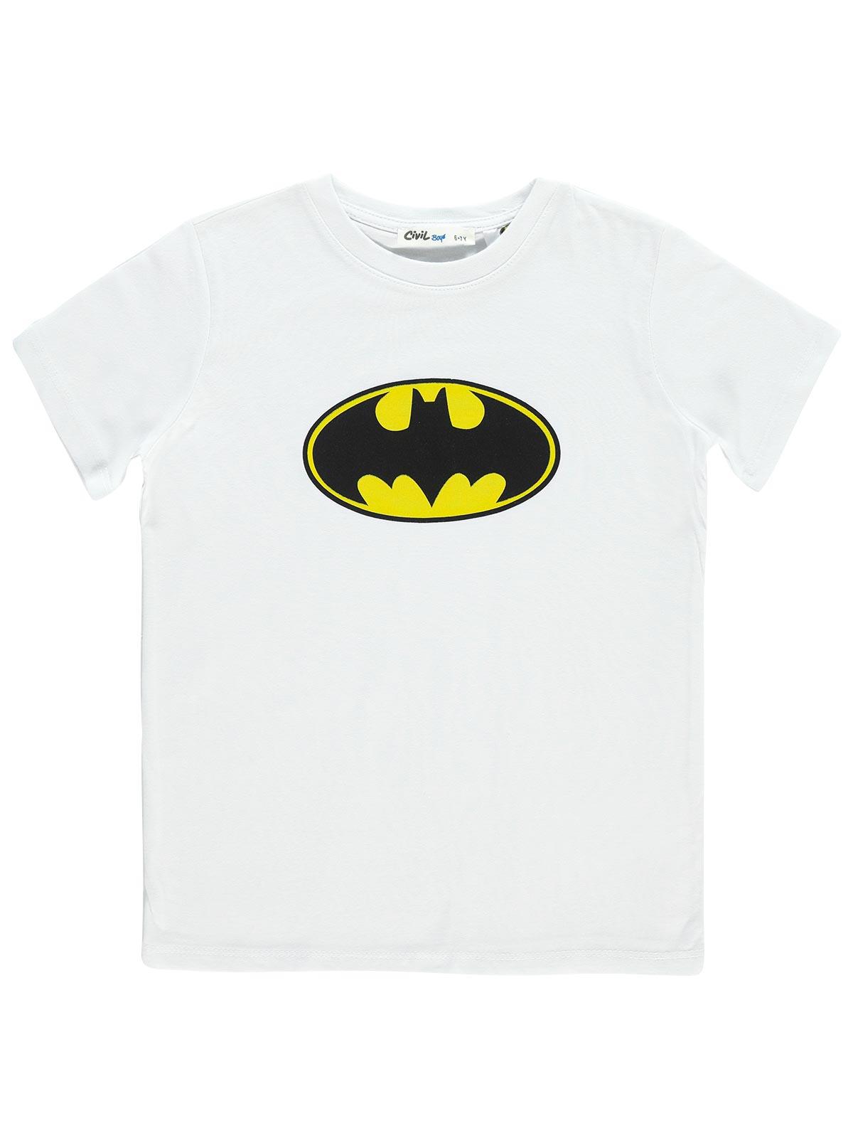Batman Erkek Çocuk Tişört 6-9 Yaş  Beyaz