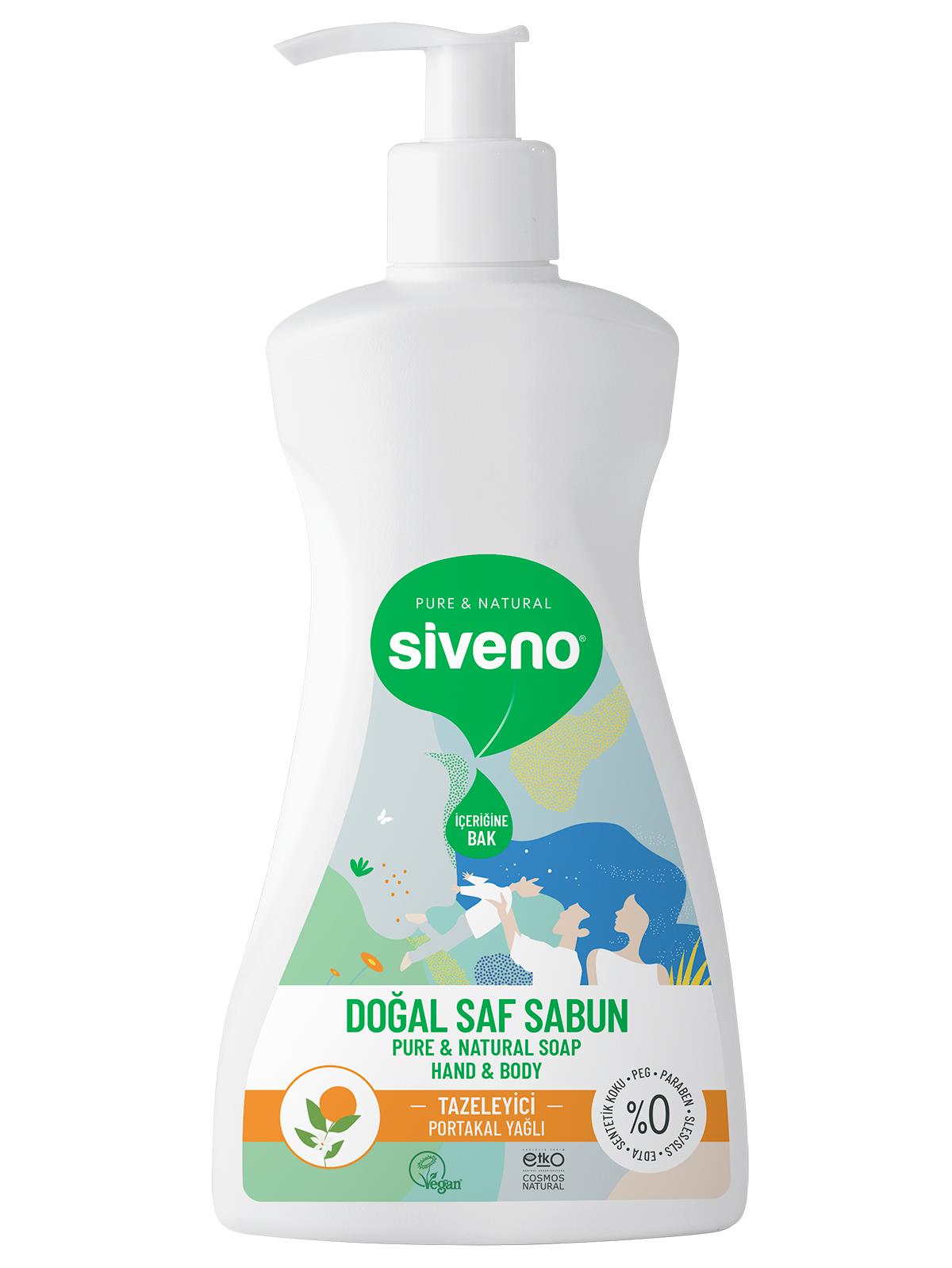 Siveno Portakal Yağlı Doğal Sıvı Sabun El ve Vücut İçin 300 ml