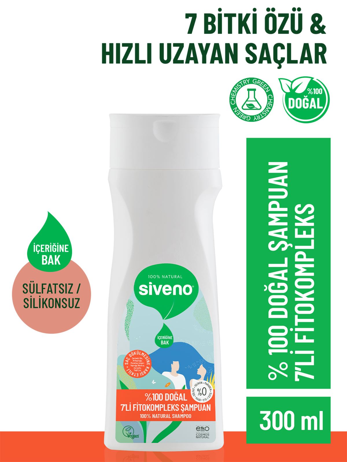 Siveno 7’li Fitokompleksi Doğal Şampuan 300 ml