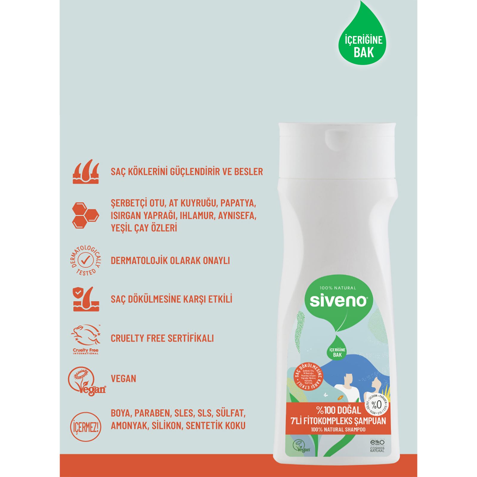 Siveno 7’li Fitokompleksi Doğal Şampuan 300 ml