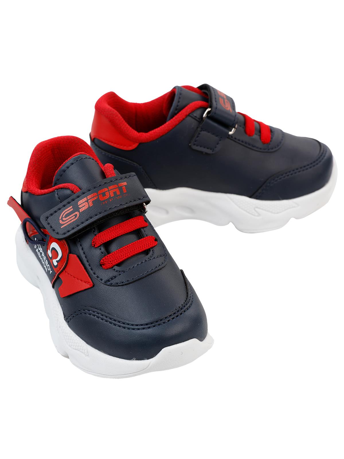 Sport Erkek Çocuk Spor Ayakkabı 30-35 Numara Lacivert-Kırmızı