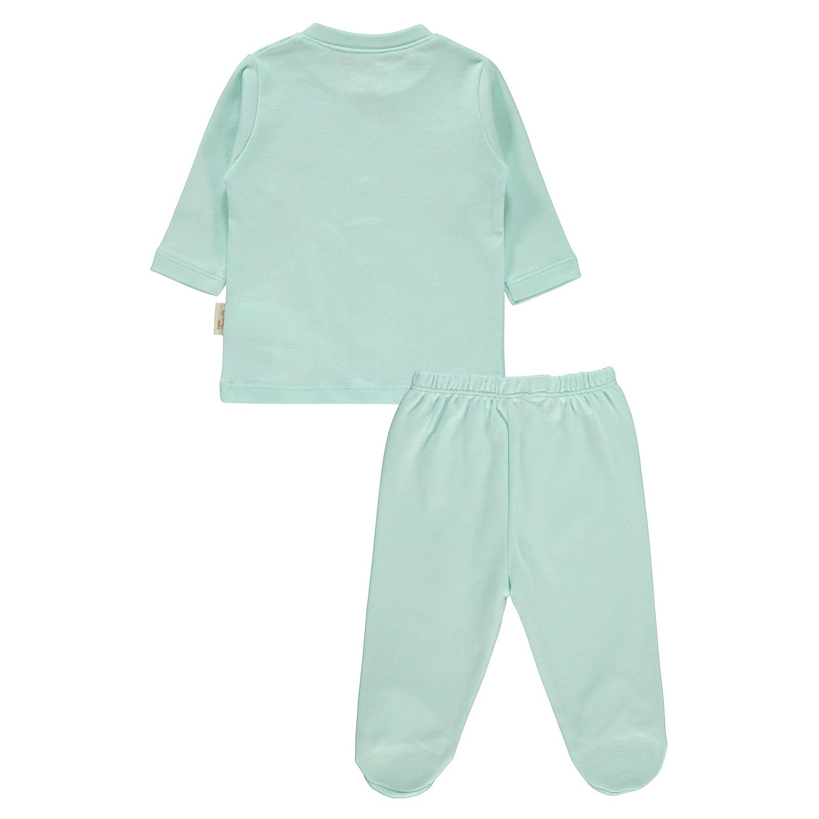 Civil Baby Bebek Organik Pijama Takımı 0-9 Ayı Mint Yeşili