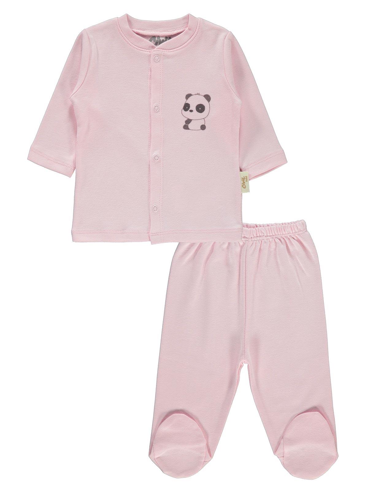 Civil Baby Bebek Organik Pijama Takımı 0-9 Ayı Pembe