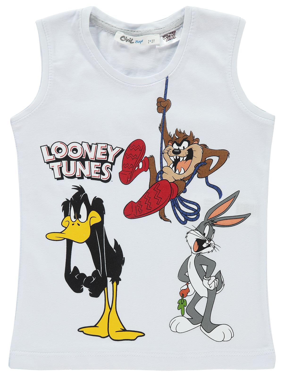 Looney Tunes Erkek Çocuk Tişört 2-5 Yaş Beyaz