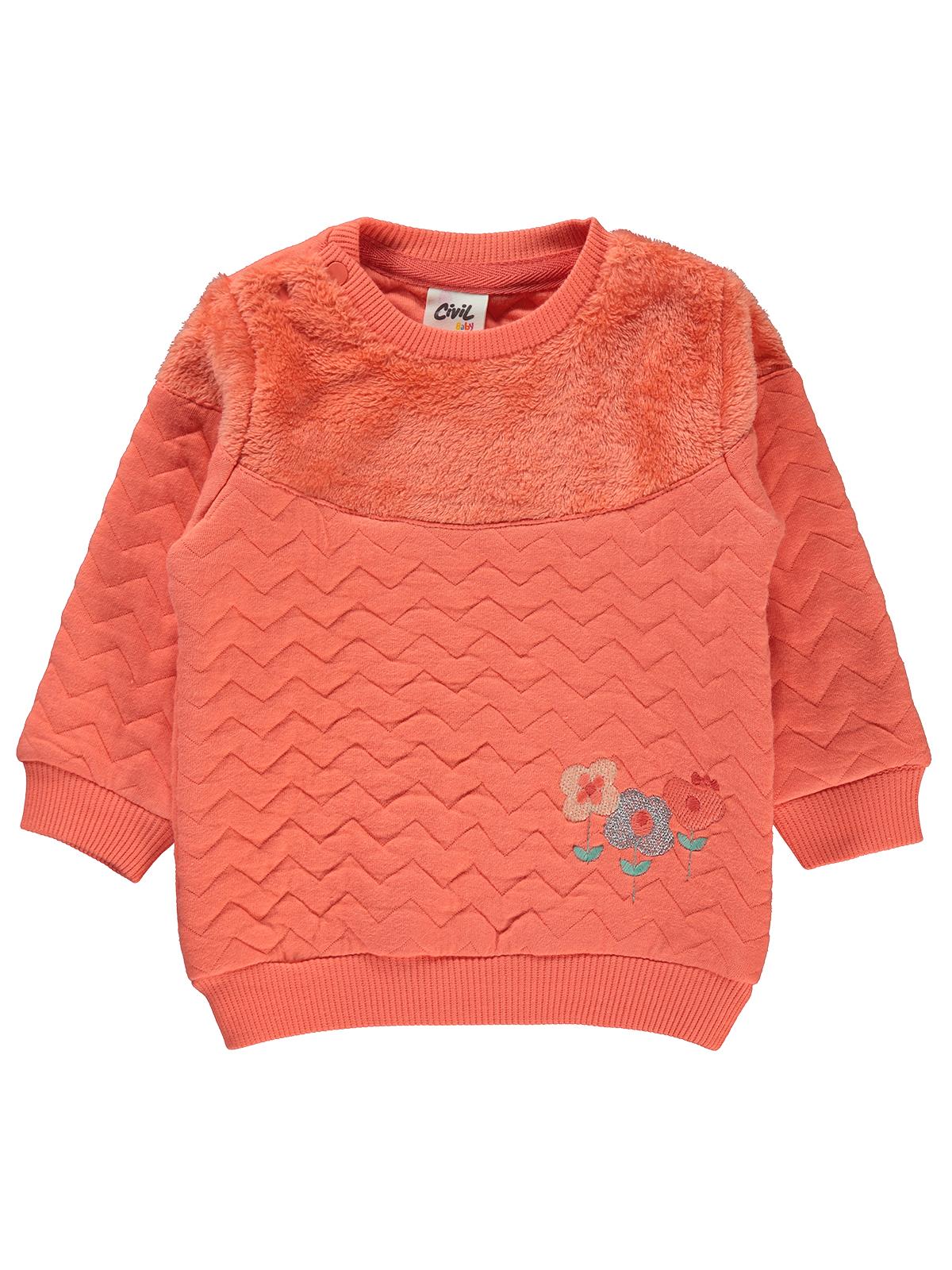 Civil Baby Kız Bebek Sweatshirt 6-18 Ay Üst Oranj