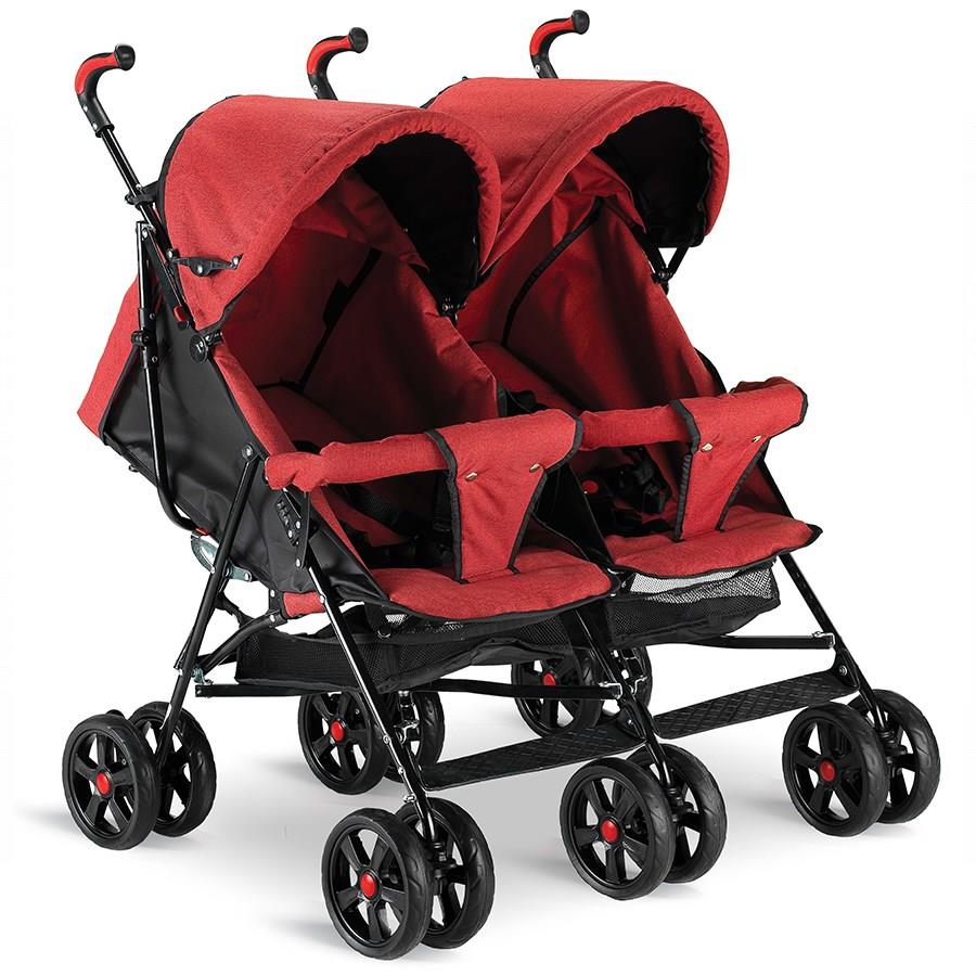 Babyhope İkiz Bebek Arabası Bh-610 Kırmızı
