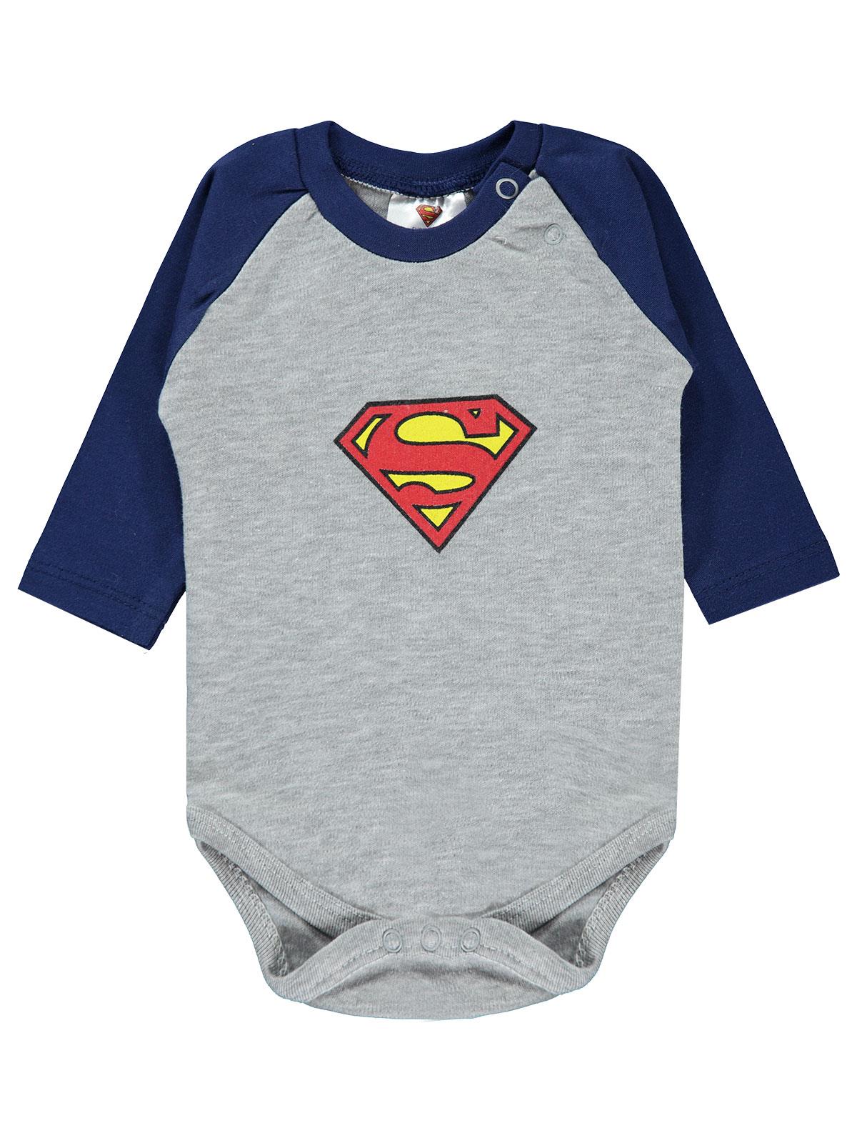 Superman Erkek Bebek Çıtçıtlı Badi 0-18 Ay Lacivert