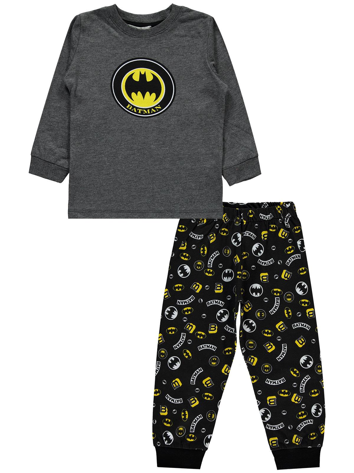 Batman Erkek Çocuk Pijama Takımı 2-5 Yaş Füme