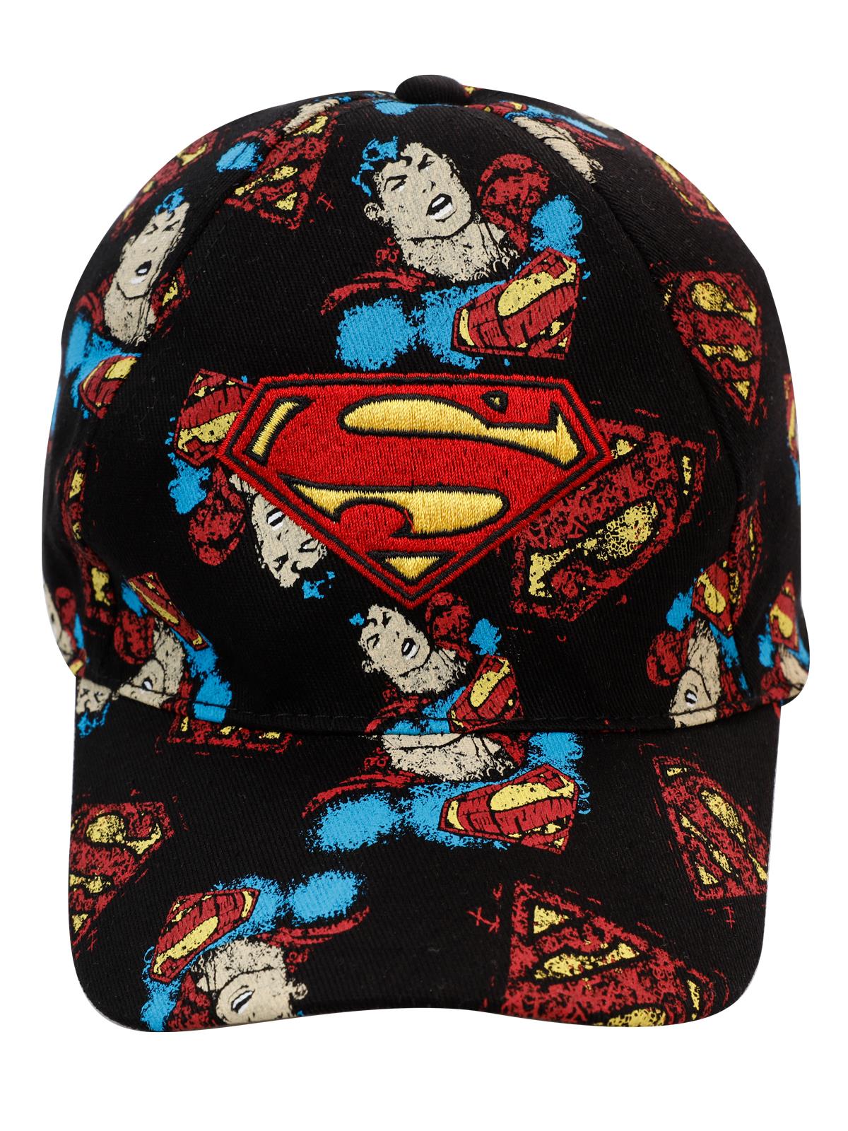 Süperman Erkek Çocuk Kep Şapka 6-9 Yaş Siyah