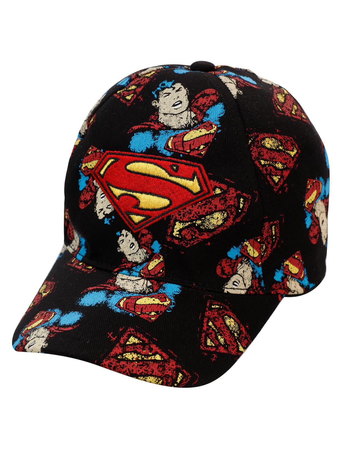 Süperman Erkek Çocuk Kep Şapka 6-9 Yaş Siyah