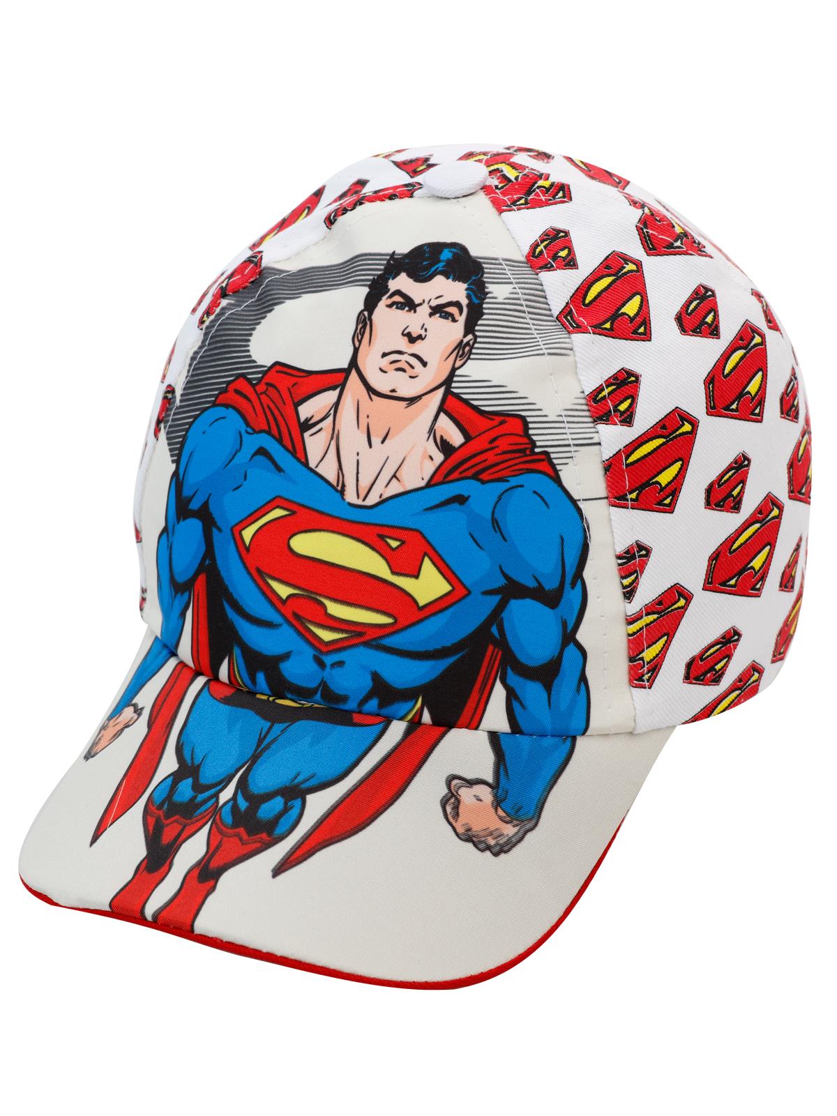 Süperman Erkek Çocuk Kep Şapka 6-9 Yaş Beyaz