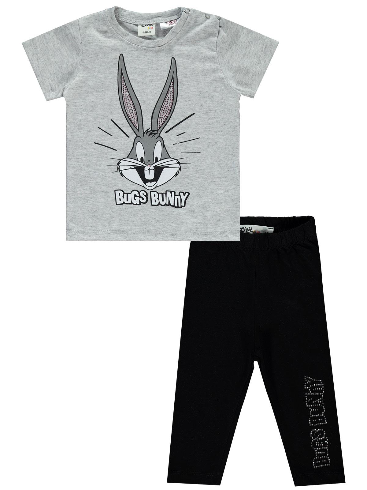 Bugs Bunny Kız Bebek Taytlı Takım 6-18 Ay Karmelanj