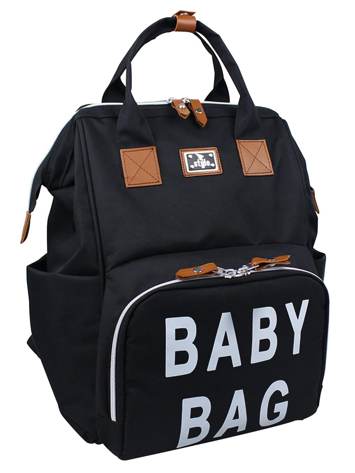 Stylo Roma Baby Bag Anne Bebek Bakım Sırt Çantası Siyah