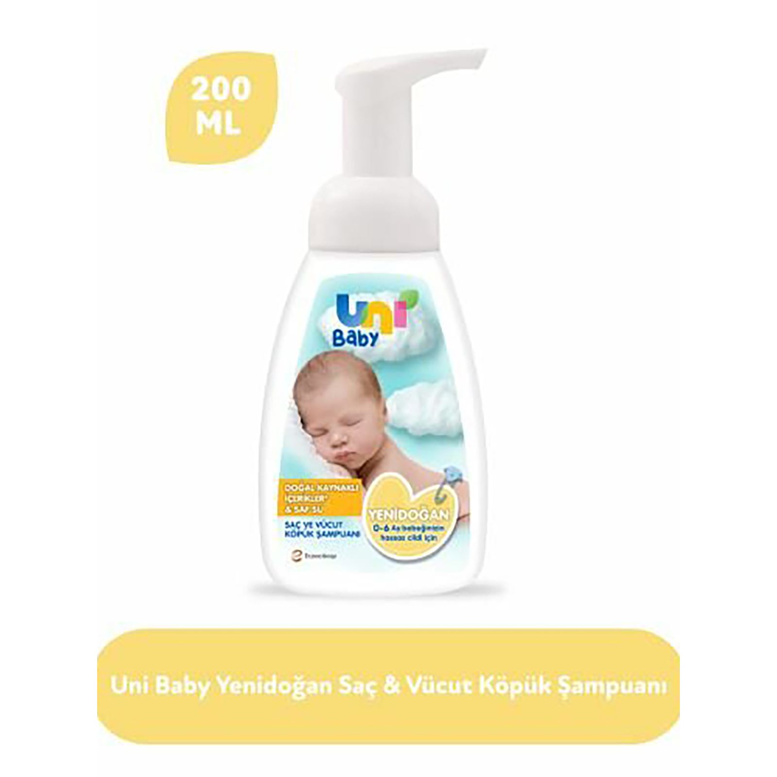  Uni Baby Yenidoğan Köpük Şampuan 200 ml 0-6 AY