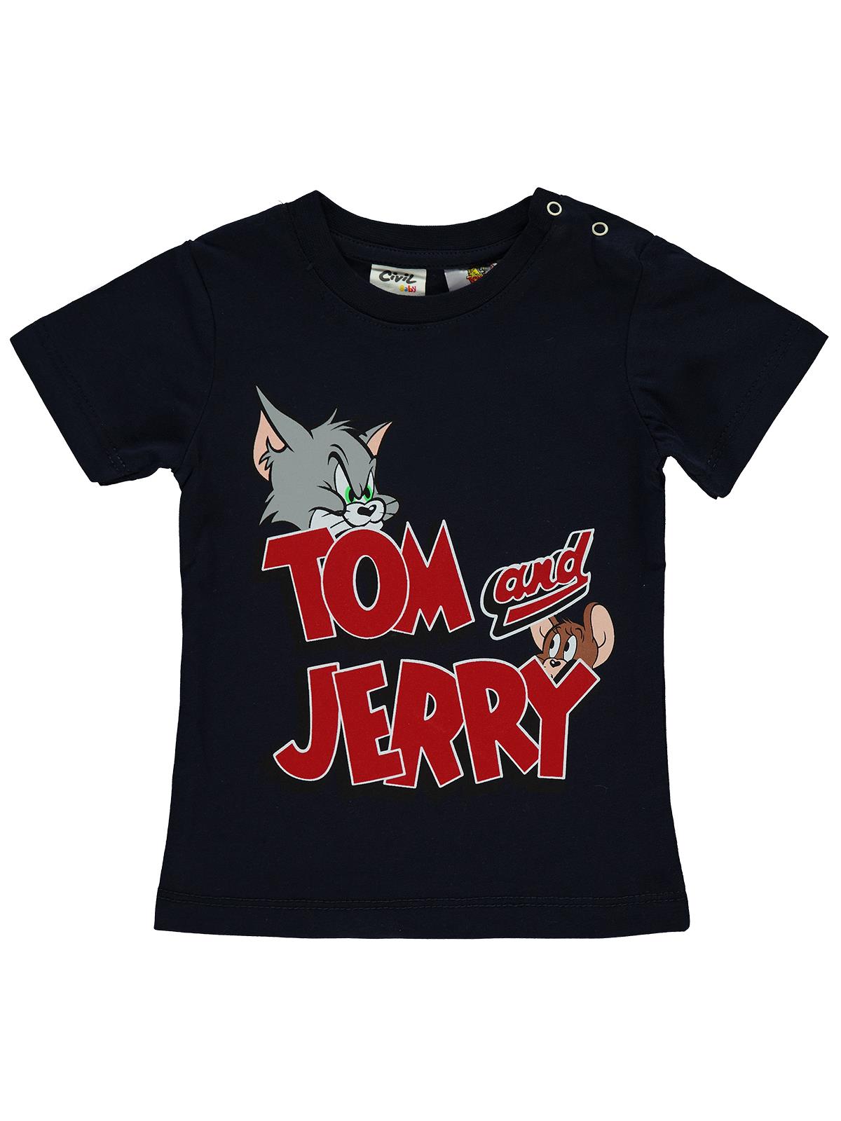Tom And Jerry Erkek Bebek Tişört 6-18 Ay Lacivert