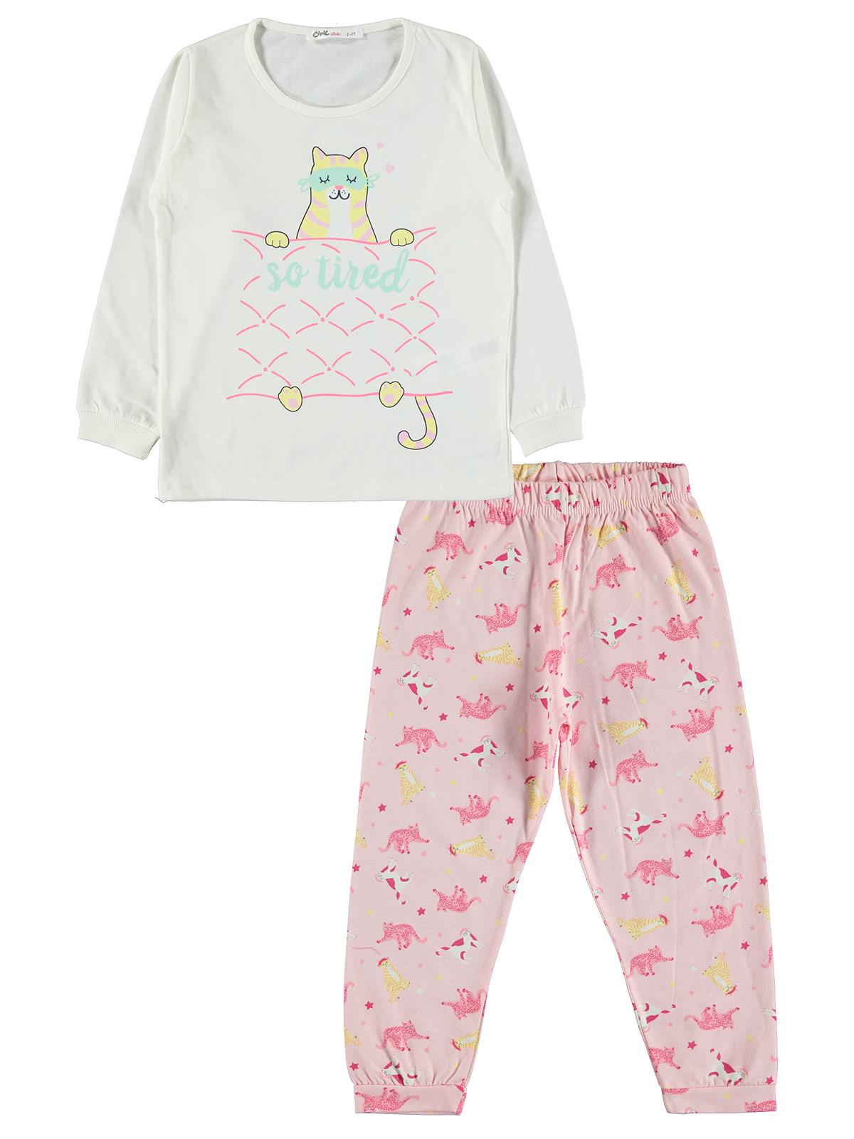 Civil Girls Kız Çocuk Pijama Takımı 6-9 Yaş  Ekru