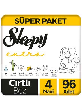 Sleepy Extra Avantajlı Bebek Bezi 4 Numara Maxi 96 Adet 