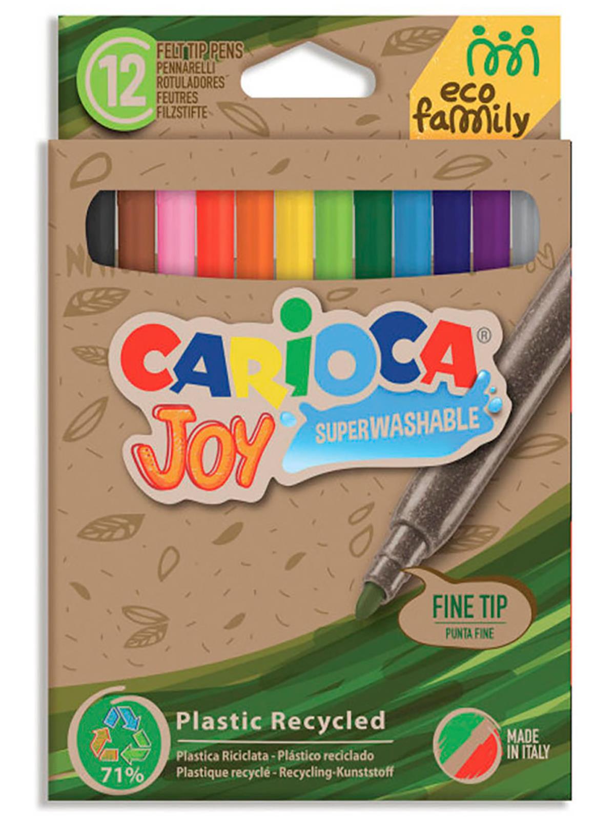 Carioca Eco Family Joy Süper Yıkanabilir Keçeli Boya Kalemi 12'li