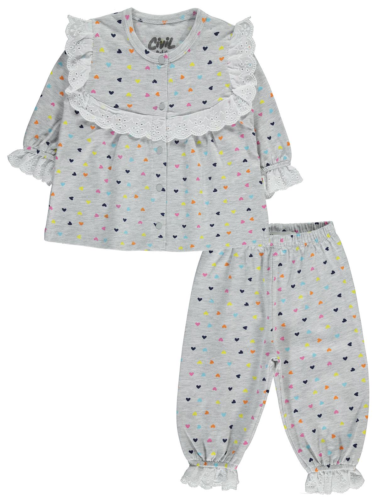 Civil Baby Kız Bebek Pijama Takımı 6-18 Ay Karmelanj