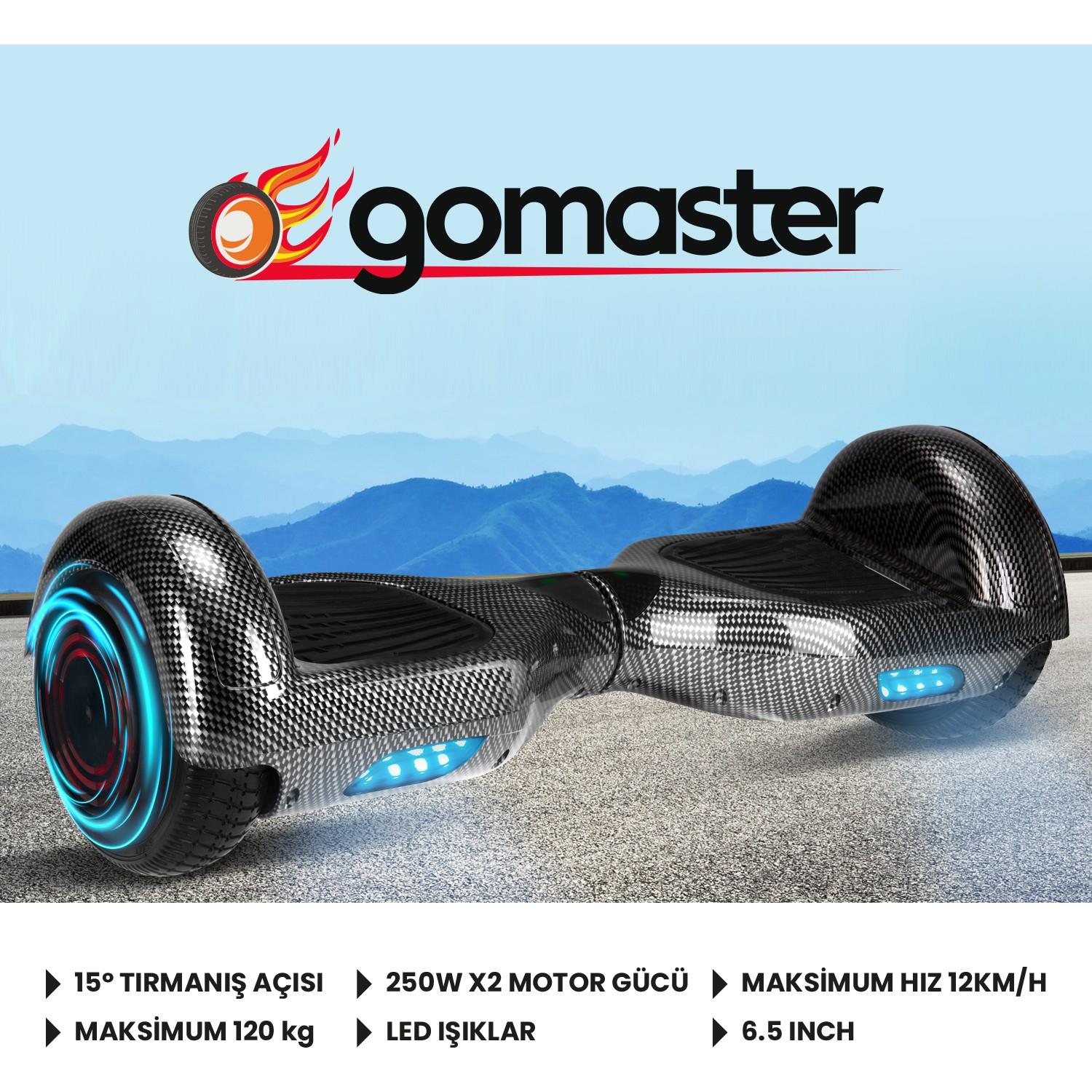 GoMaster Carbon Elektrikli Kaykay Mavi