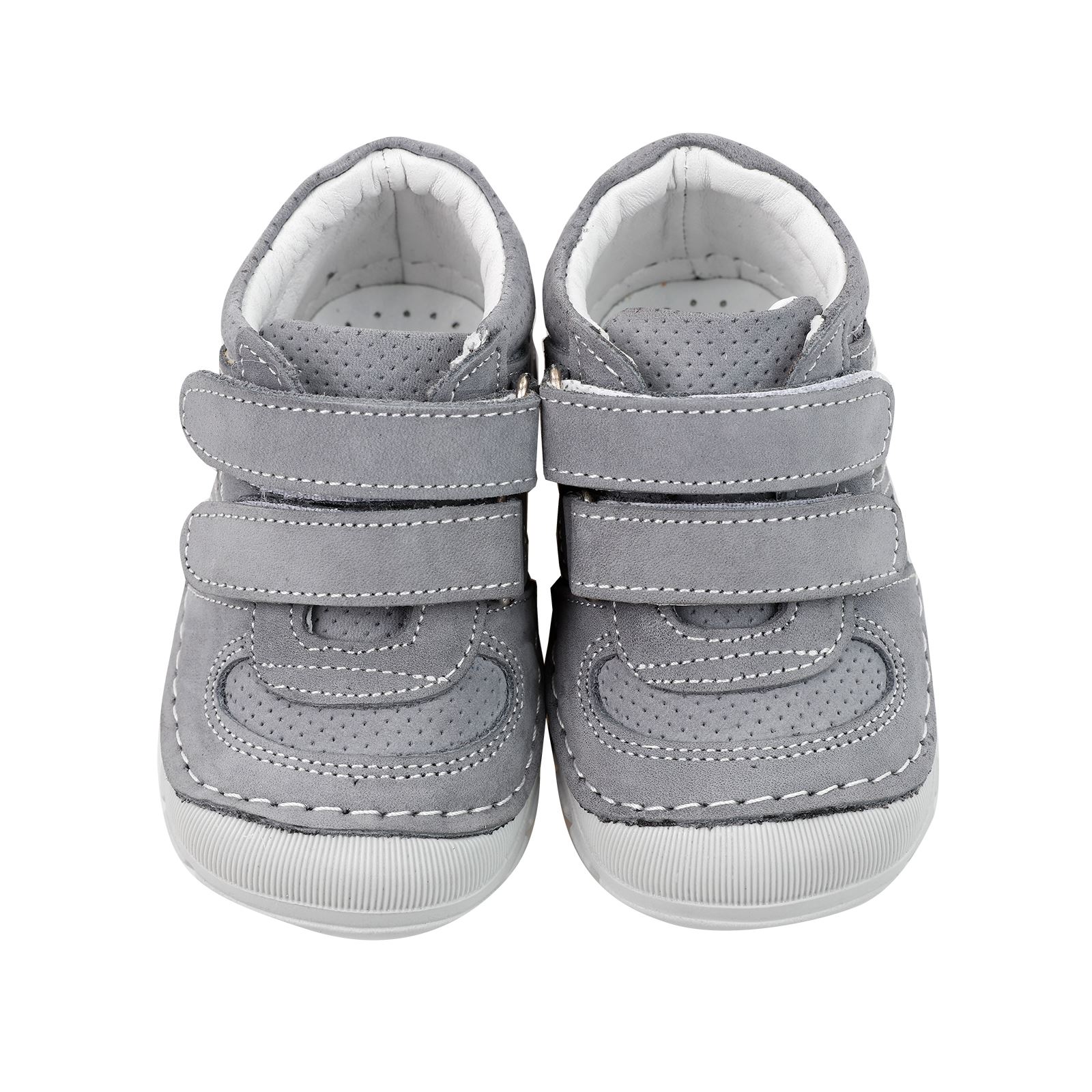 Civil Baby Erkek Bebek Deri İlkadım Ayakkabısı19-21 Numara Gri