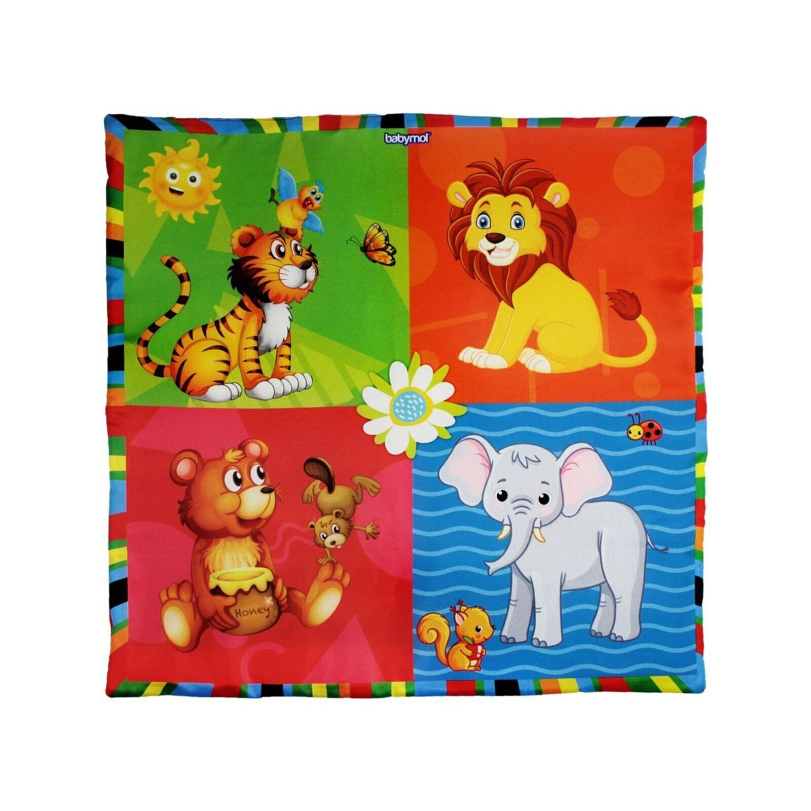 Babymol Neşeli Hayvanlar Oyuncaklı Oyun Minderi 75x75 cm Karışık Renkli