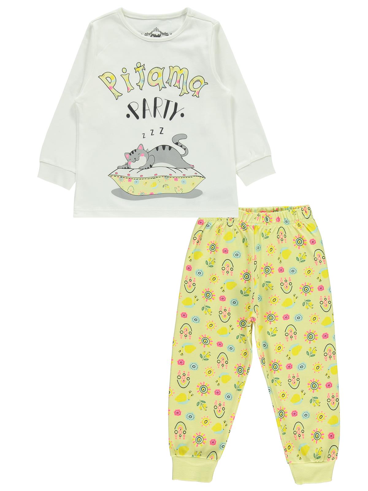 Civil Girls Kız Çocuk Pijama Takımı 2-5 Yaş Sarı