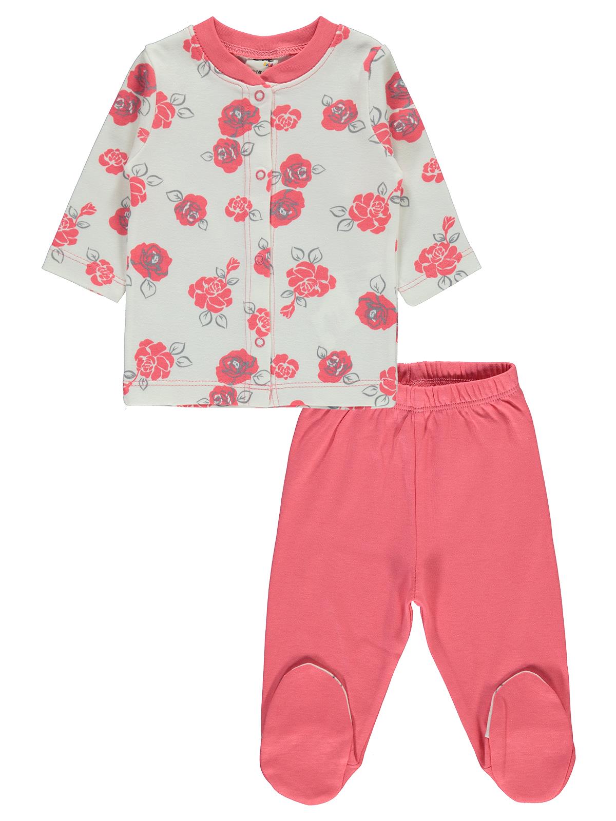 Civil Baby Kız Bebek Pijama Takımı 0-6 Ay Narçiçeği