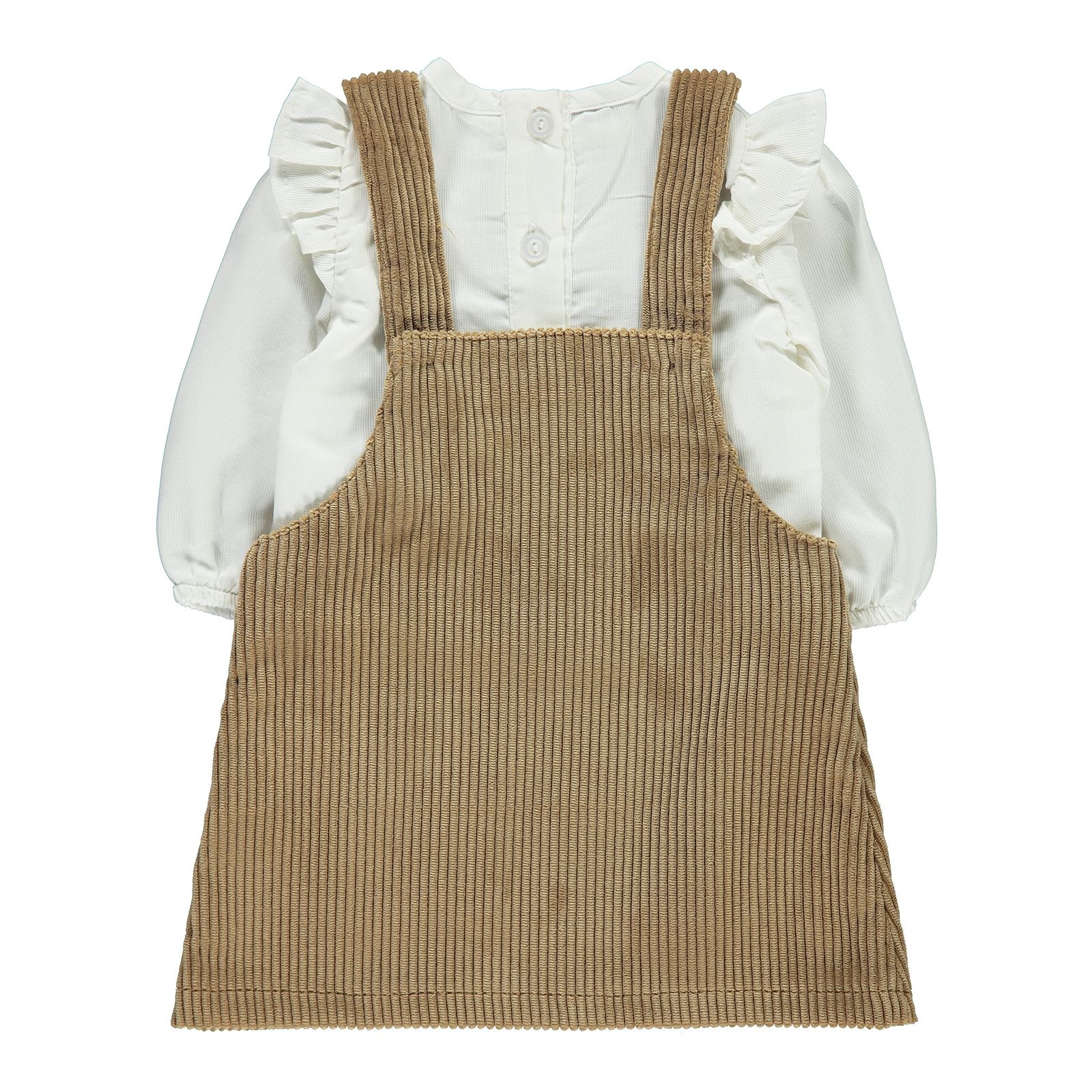 Civil Baby Kız Bebek Ponponlu Elbise 6-18 Ay Kahve