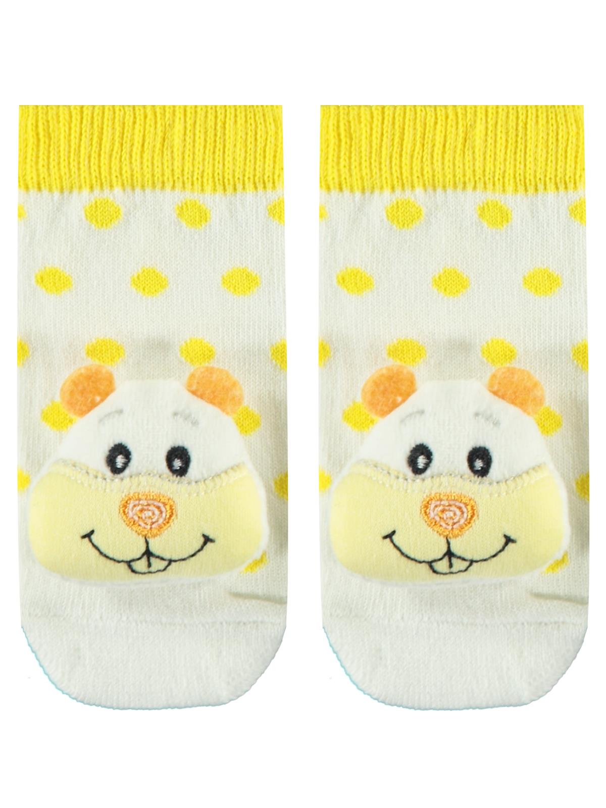 Minidamla Bebek Çıngıraklı Çorap 0-6 Ay Sarı