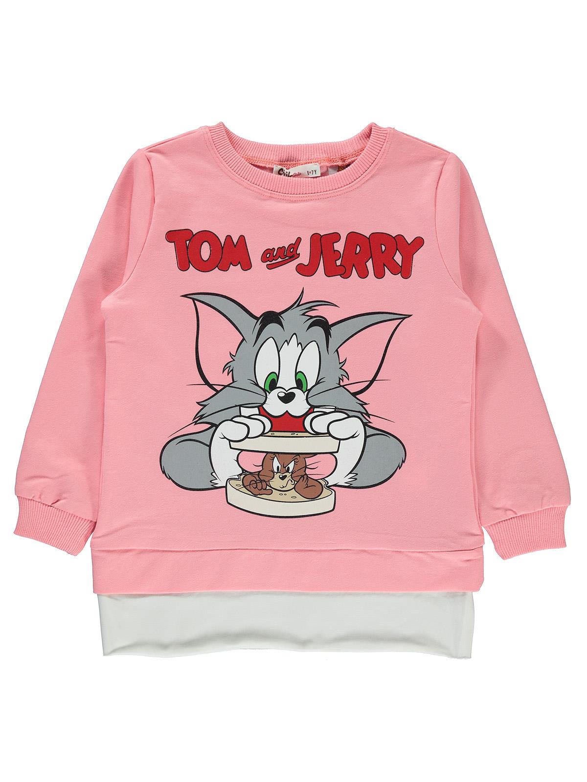 Tom And Jerry Kız Çocuk Sweatshirt 6-9 Yaş Yavruağzı