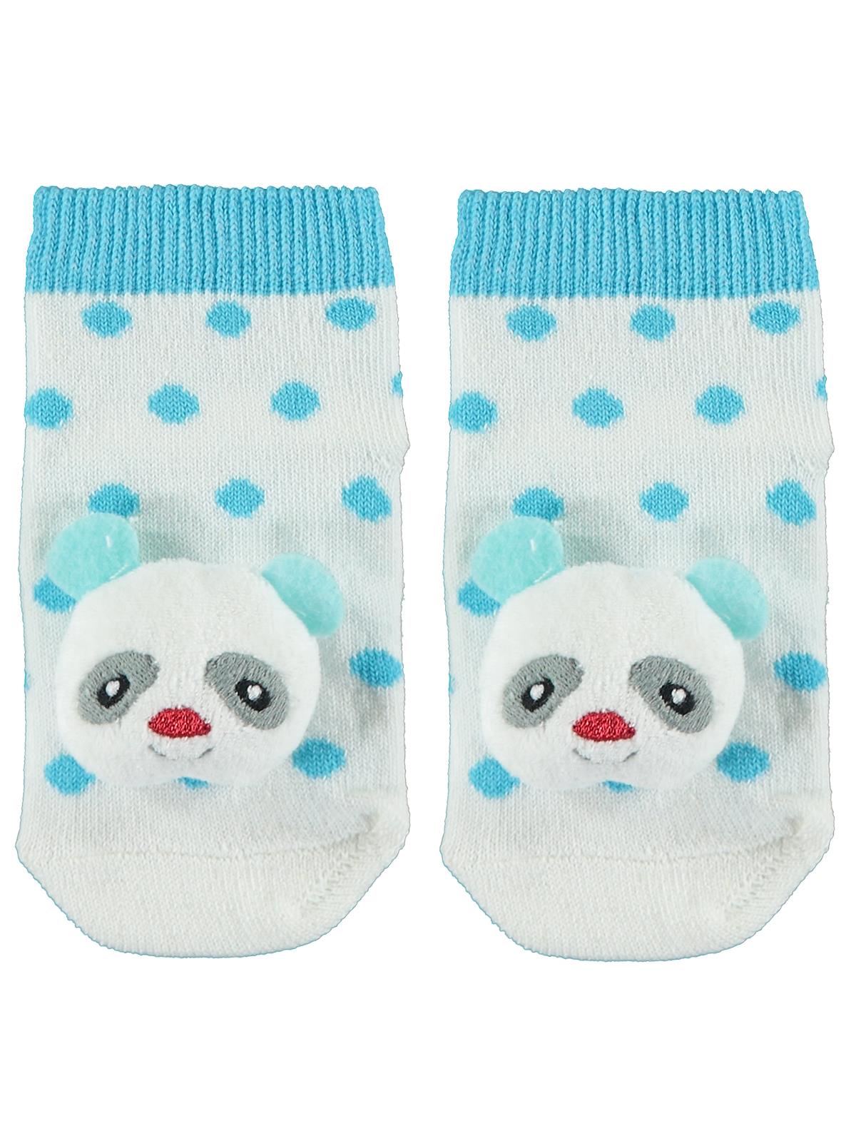 Minidamla Bebek Çıngıraklı Çorap 0-6 Ay Mavi
