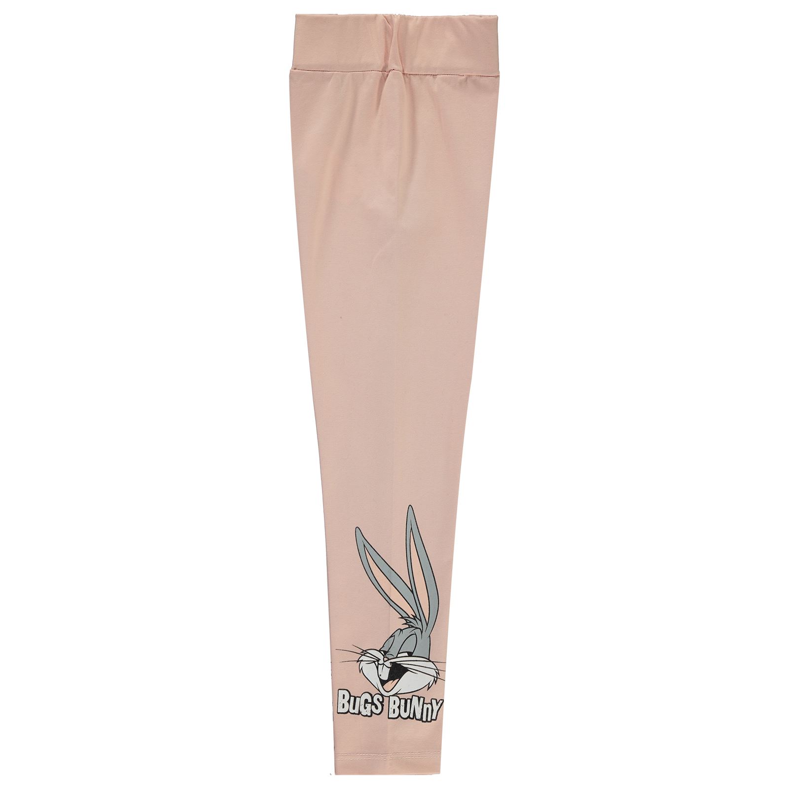 Bugs Bunny Kız Çocuk Uzun Tayt 6-9 Yaş Pudra